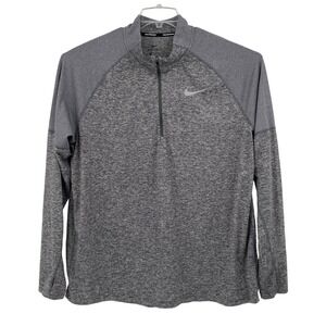 Nike Shirt Mens XXl‎ Gray Running Dri-FIT Quarter Zip Pullover Long Sleeve READ